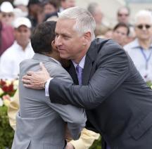 Pletcher, 3,000 wins, congratulated by Cordero