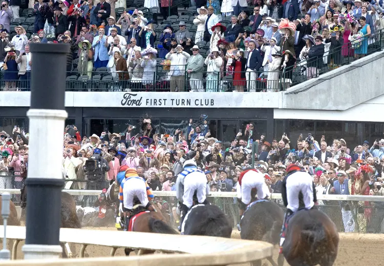 Kentucky Derby crowd scenic May 2 2026