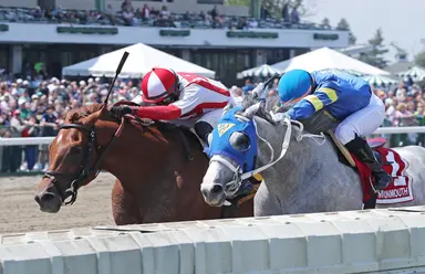 Hedge Ratio gets up at wire to edge Star Sweeper in Long Branch Stakes