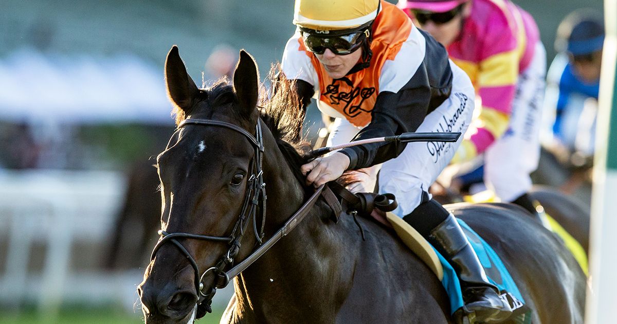 Jockey Katie Davis notches first graded stakes win on People Watching in Autumn Miss