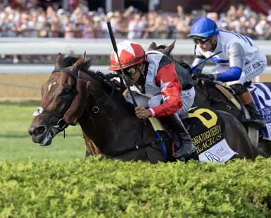 Glacius leads all the way in Saratoga Derby