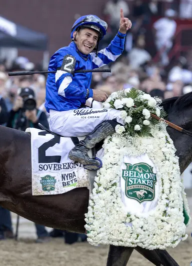 Jockey Junior Alvarado's 'amazing journey' continues with Belmont triumph
