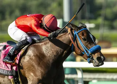 Take A Breath gets her wind up, noses Resolve in Santa Ana Stakes