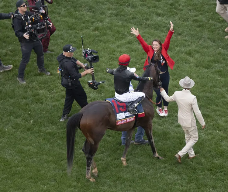 Golden Tempo after Derby win May 2 2026