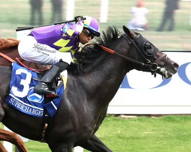 Supercharger surges late in Secretariat for stakes-debut triumph