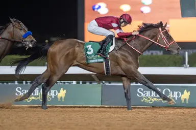 Saudi Cup: Forever Young wears down Nysos to become first repeat winner