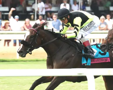 Gimme a Nother on target with neck win in Beverly D. Stakes