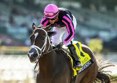 Simply Joking has no trouble with Santa Maria Stakes