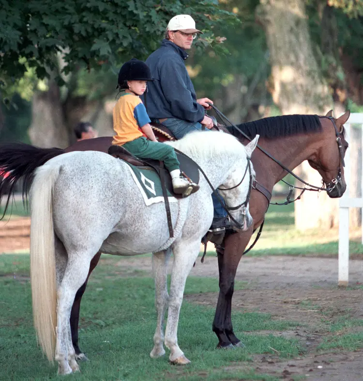 Bill Mott.Riley .Mott,Riley - on pony.Saratoga.ca but maybe not 1996