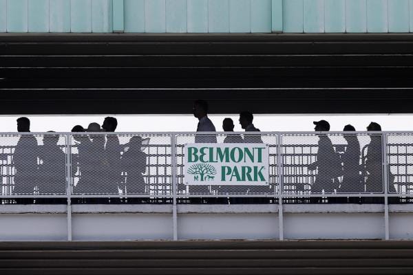 Fans at Belmont Park