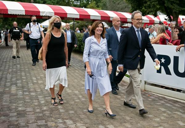 Gov. Kathy Hochul at Saratoga Race Course in August 2021