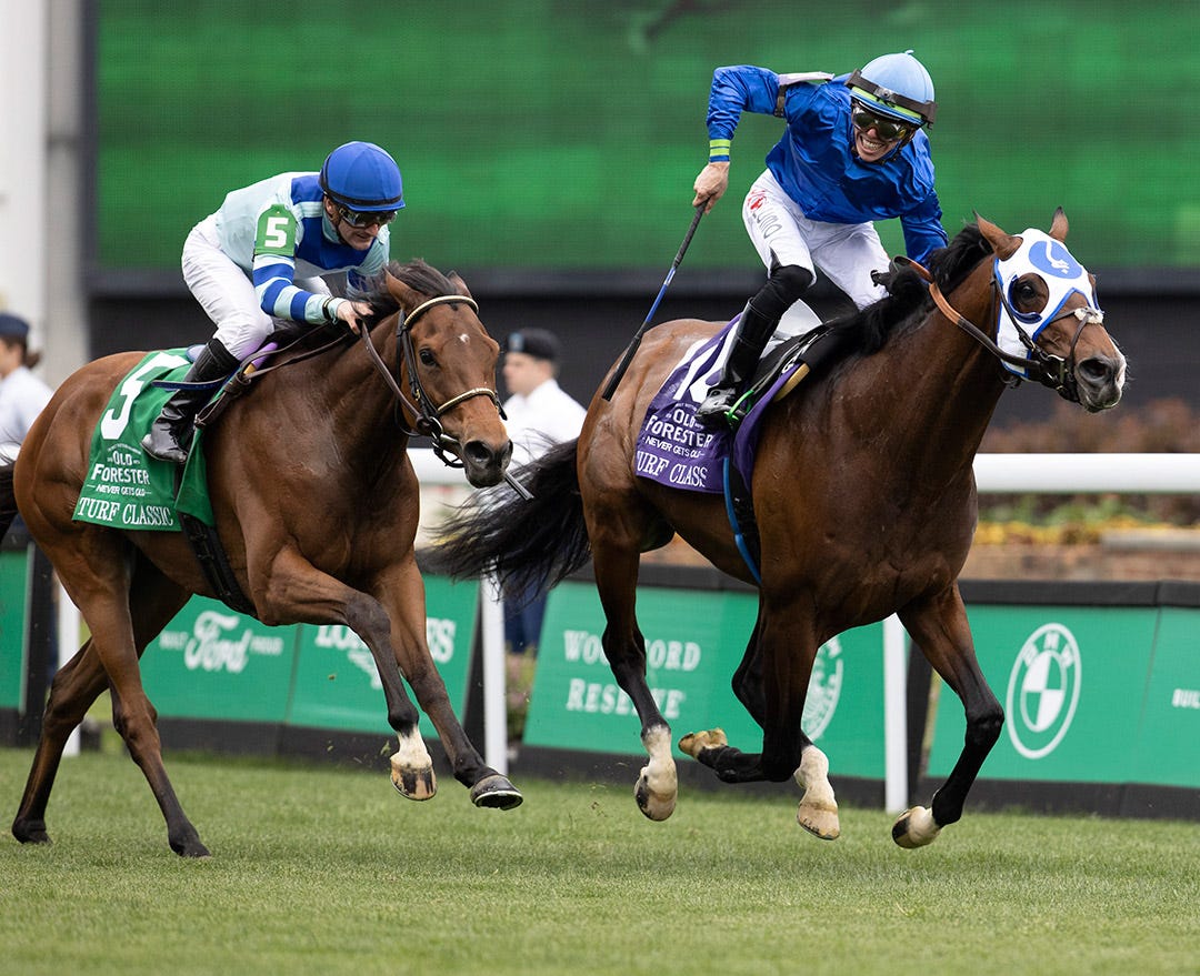 Santin fights off Mira Mission to win Old Forester Turf Classic