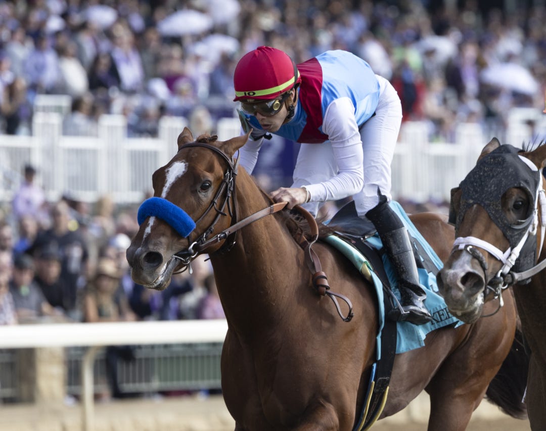 Trainer Bob Baffert said he's running Arabian Lion in the Lexington Stakes on Saturday to give him one more chance going two turns.