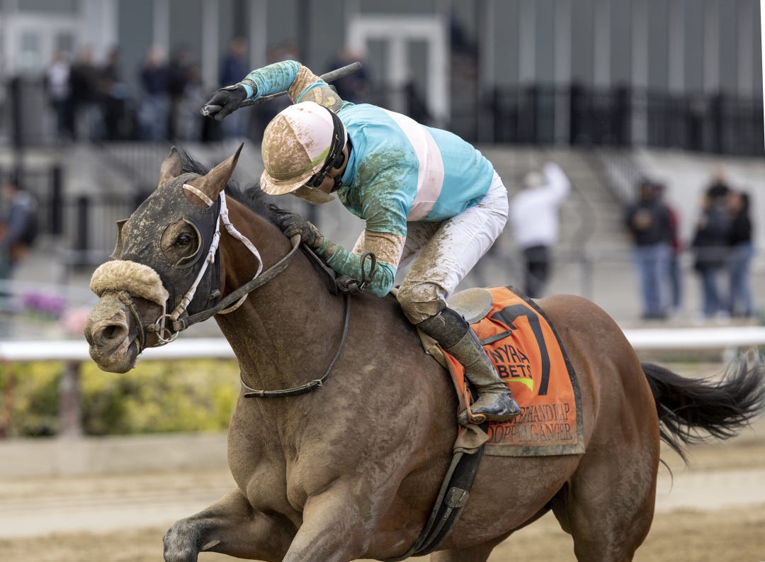 Doppelganger wins the Carter at AQU April 8 2023