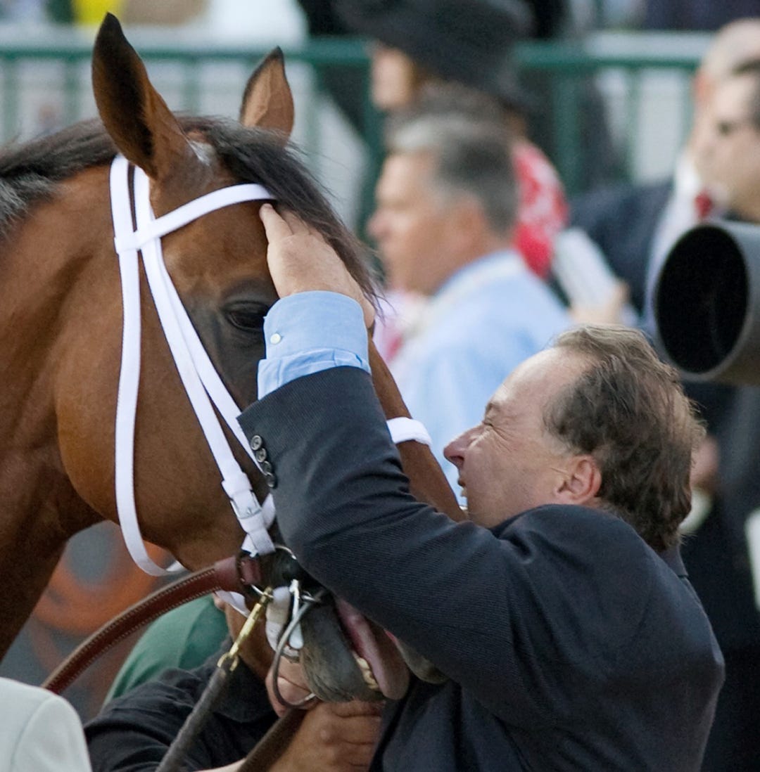 Rick Dutrow with Big Brown at CD May 3 2023
