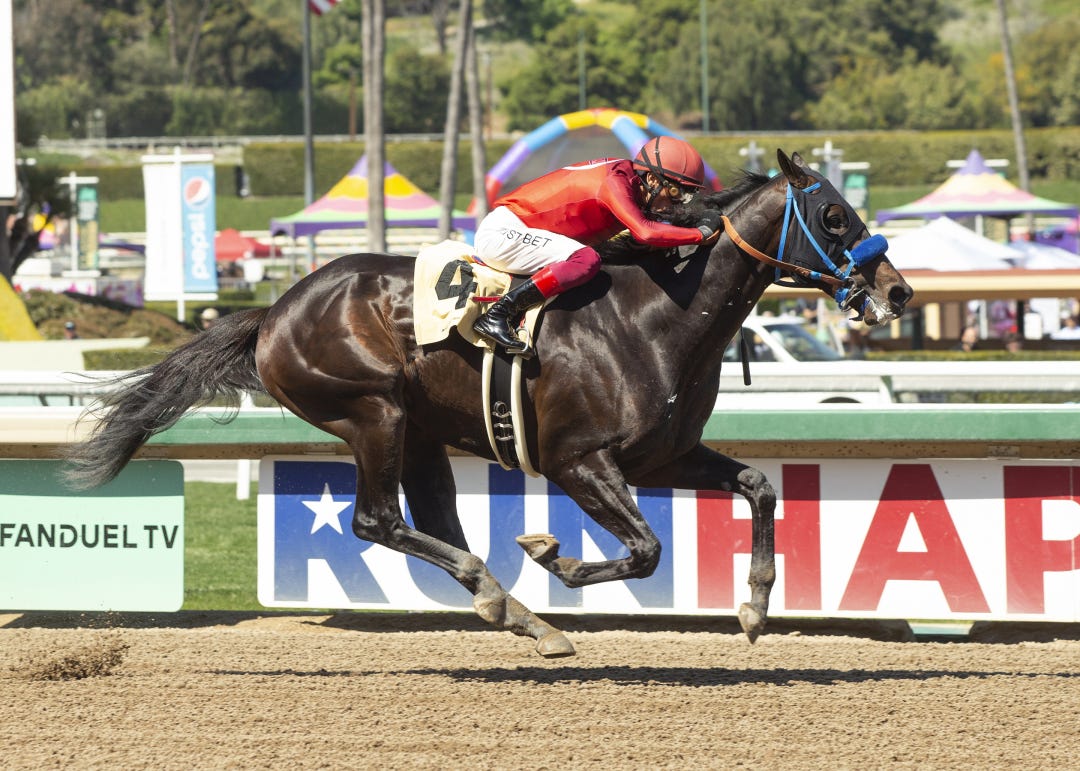 Ultimate Gamble, winning an April 1 maiden race, runs in an allowance race Sunday. If he wins, he might be pointed to the Preakness.