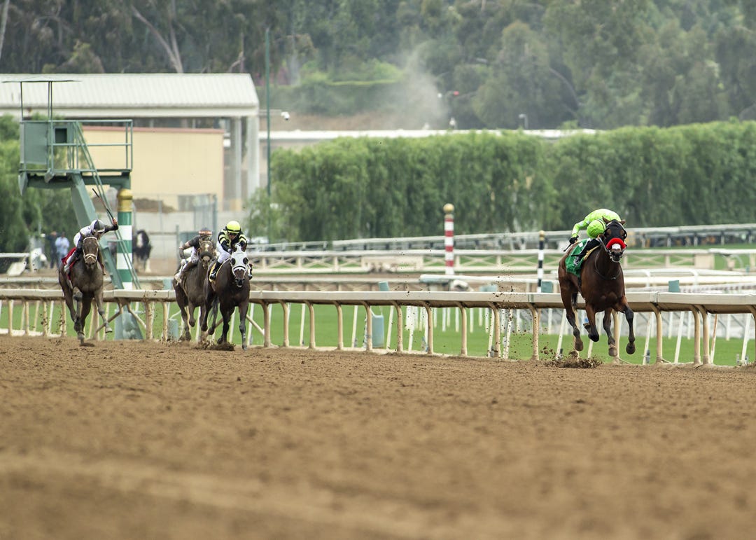 Ceiling Crusher cruises to a 17-length victory in the Melair Stakes on Sunday at Santa Anita.