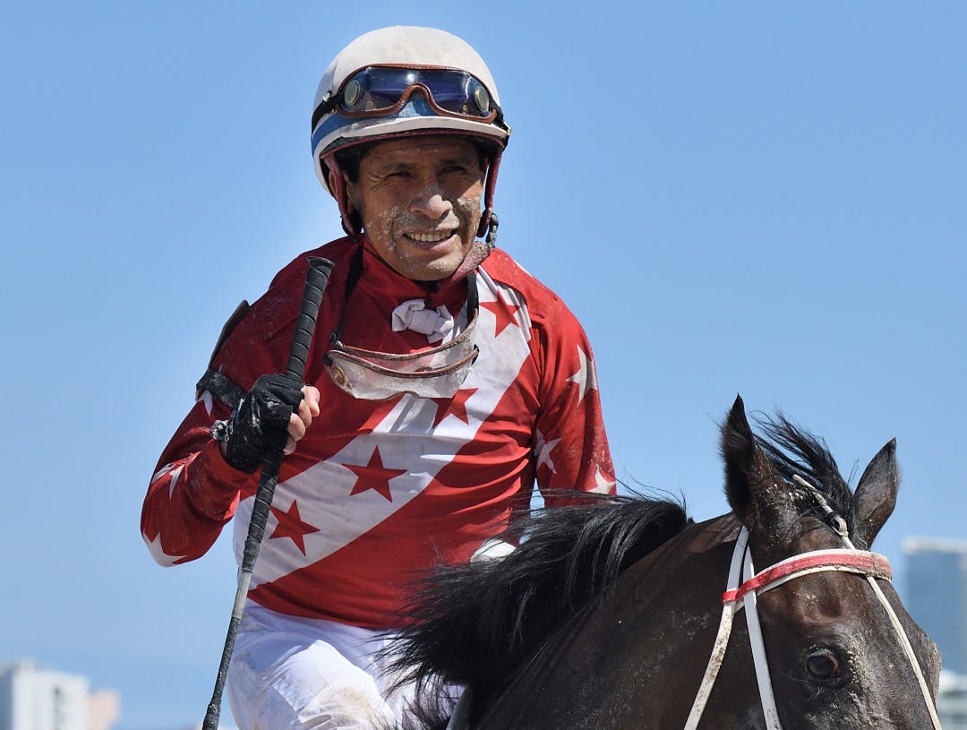 Edgar Prado on Uncaptured King.7100 wins01.8-1-21
