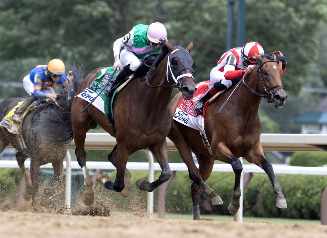 Randomized (right) beats Idiomatic at SAR in Ogden Phipps June 8 2024