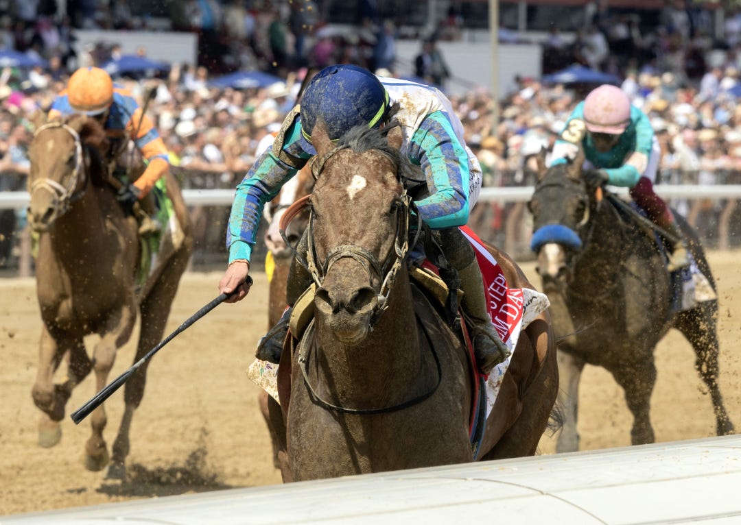 Book'em Danno wins Woody Stephens at SAR June 8 2024
