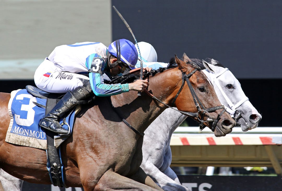 Book'em Danno (No. 3) wins Jersey Shore Stakes over Little Ni at MTH JUly 19 2024