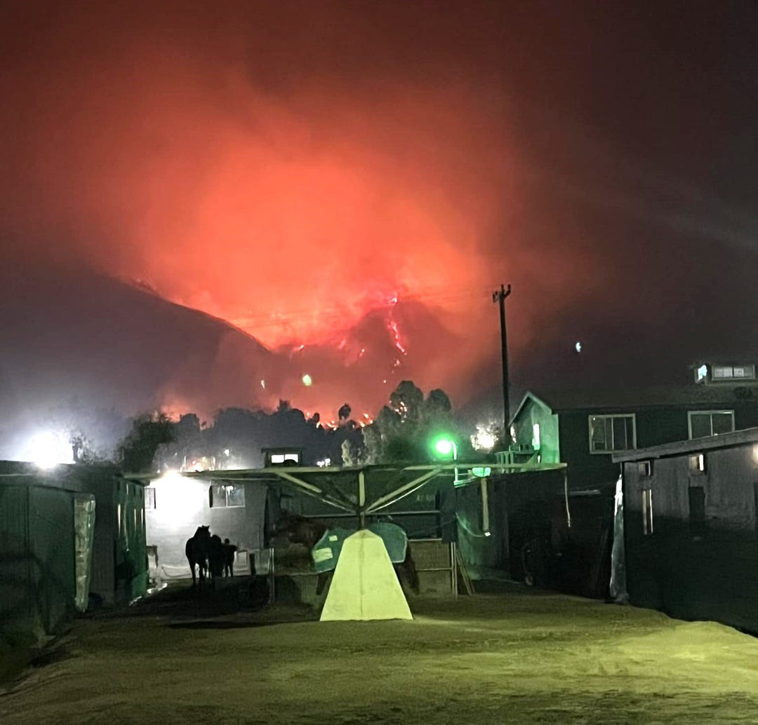 SA mountain fire Jan 8 2025