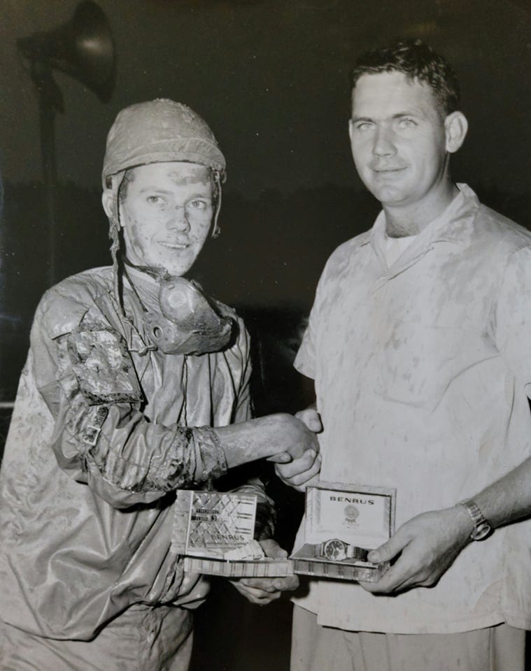 Louis Peck and Owen Rainwater at Ellis Park on Sept 3, 1962.jpg