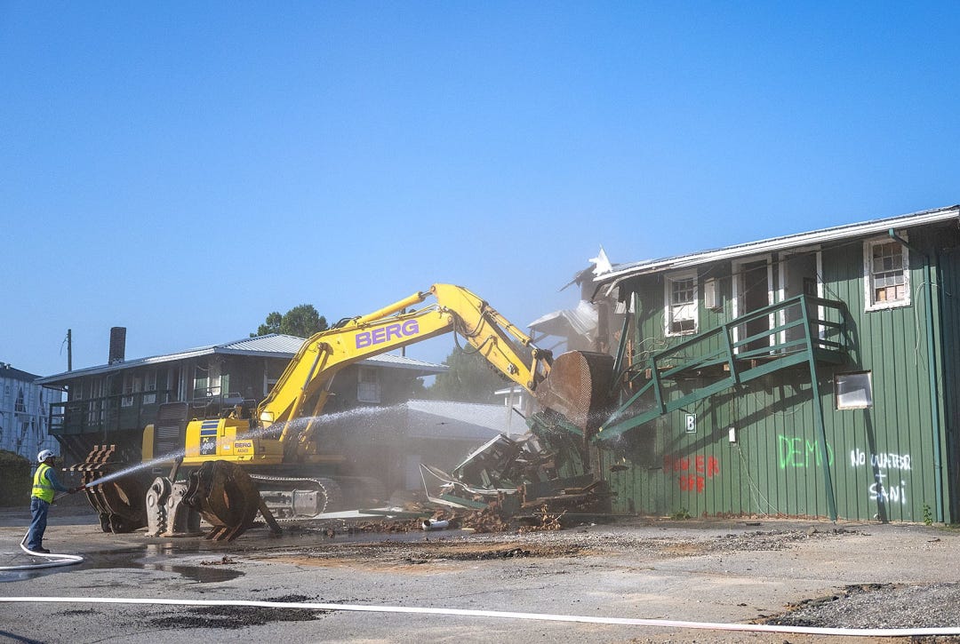 Pimlico barn area demolition July 24 2025