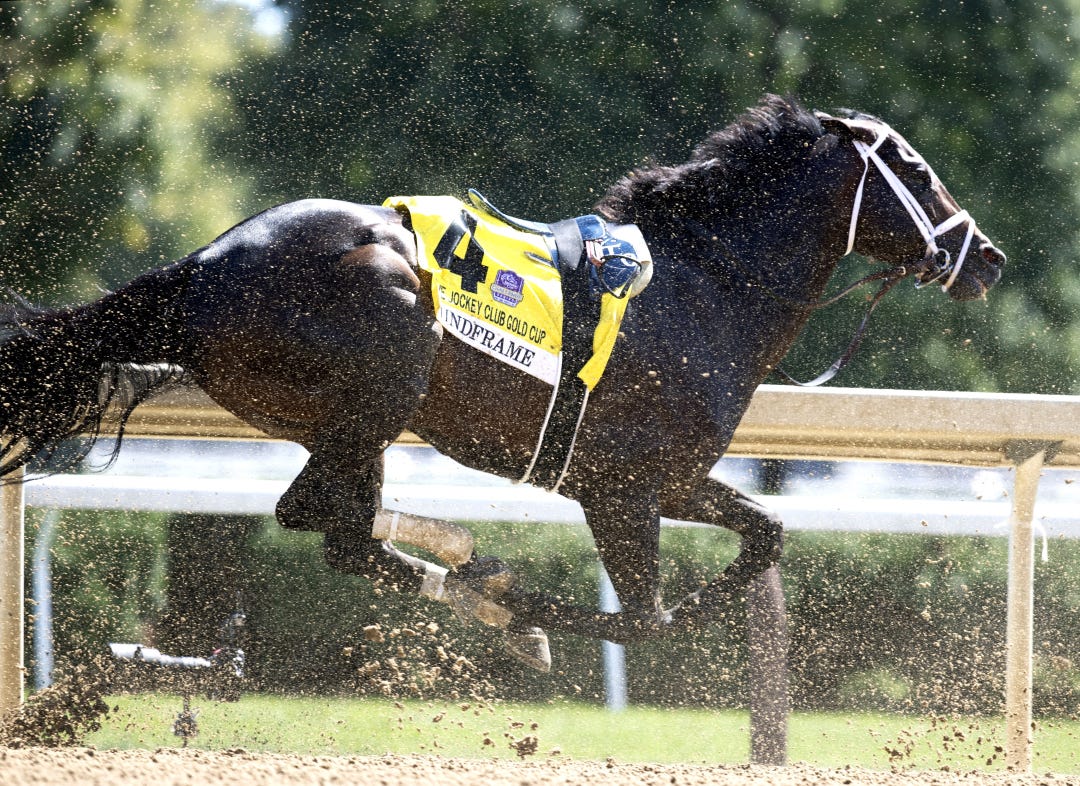 Mindframe runs off riderless in Jockey Club Gold Cup at SAR Aug 31
